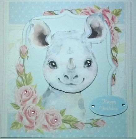 Gorgeous Grey Rhino Shabby Chic 8x8 by Hazel Underwood
