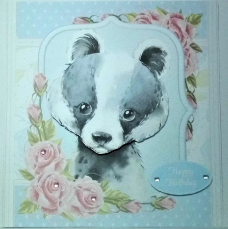 Gorgeous Black & White Badger Shabby Chic 8x8 by Hazel Underwood