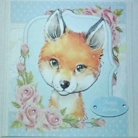 Gorgeous Orange & White Fox Shabby Chic 8x8 by Hazel Underwood