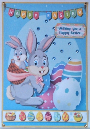 Easter eggs and rabbits by Hazel Underwood