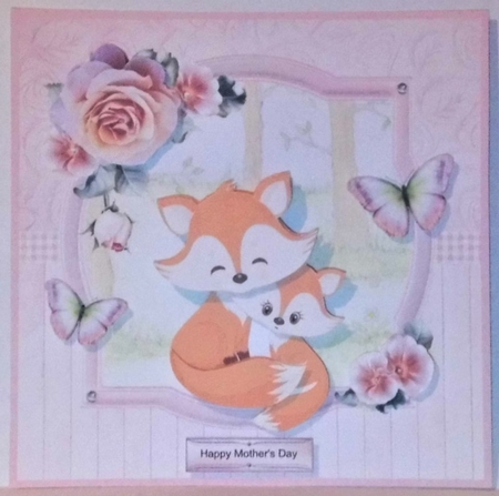 Mothers Day / Birthday -  Fox Mini Kit & Decoupage by Hazel Underwood