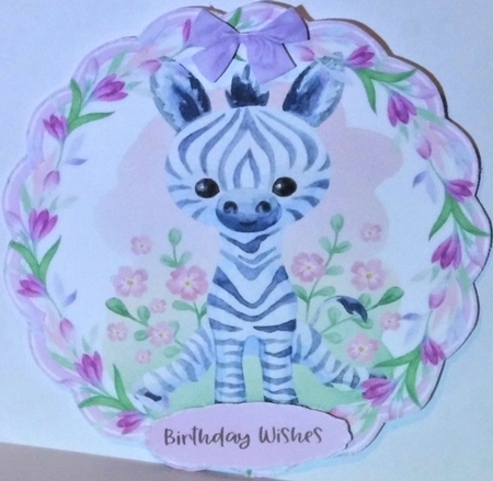 Baby Zebra in a Flower Frame  by Hazel Underwood