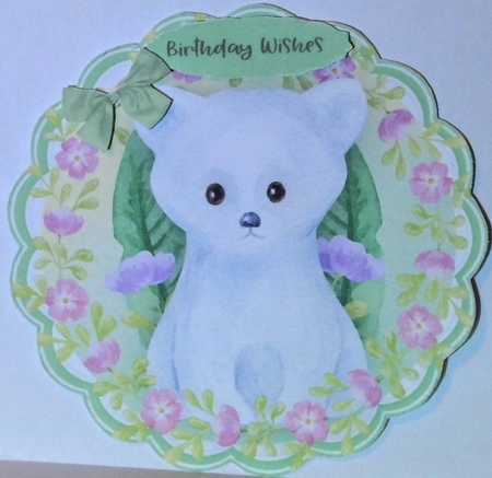 Beautiful Polar Bear in a Flower Frame  by Hazel Underwood