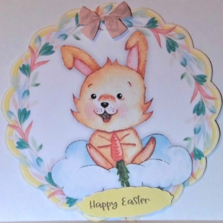 Beautiful Easter Bunny in a Flower Frame  by Hazel Underwood