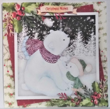 Cute Christmas Bear and Cub by Hazel Underwood