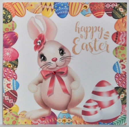 Lovely easter bunny in easter egg frame 7x7 by Hazel Underwood