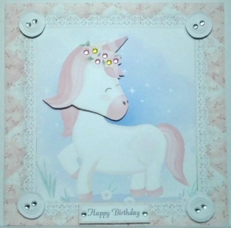 Gorgeous Unicorn Shabby Chic 8x8 by Hazel Underwood