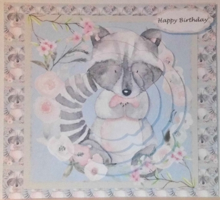 7x7 Watercolour Baby Animal - Raccoon by Hazel Underwood