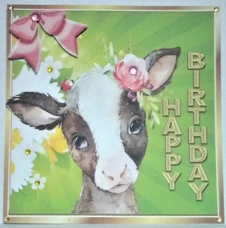  6 Lovely Animals with sunflowers  & Bows Card fronts 8x8 mini kit by Hazel Underwood