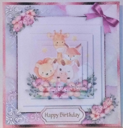 Birthday card with cute flowers by Hazel Underwood