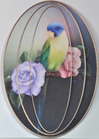 Elongated Oval Stacker - Wonderbird by Hazel Underwood