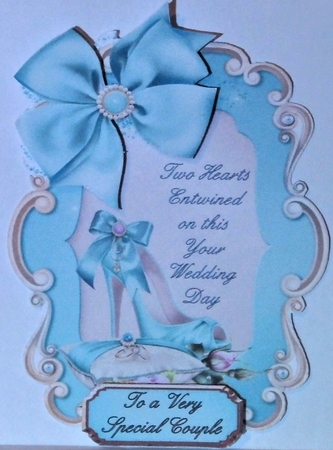Wedding Shoes - 7x5 inch topper with decoupage by Hazel Underwood