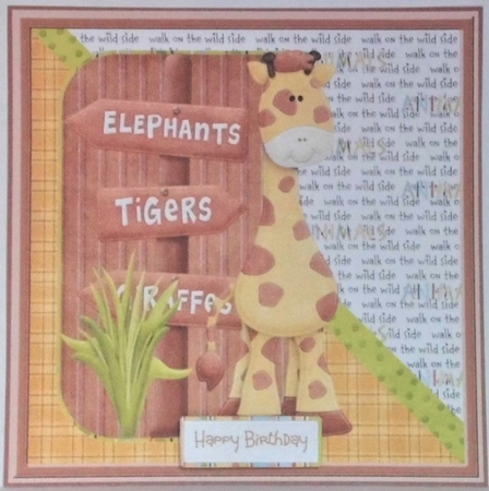 A day at the Zoo 7x7 card by Hazel Underwood