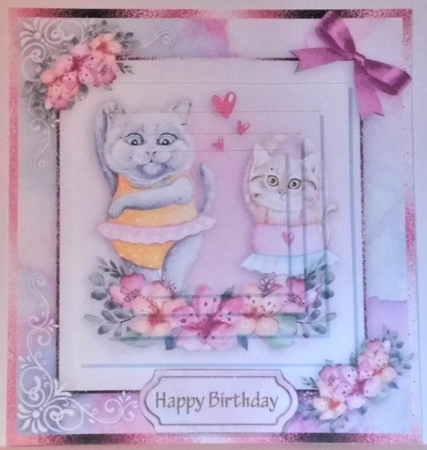 birthday card with cute flowers by Hazel Underwood