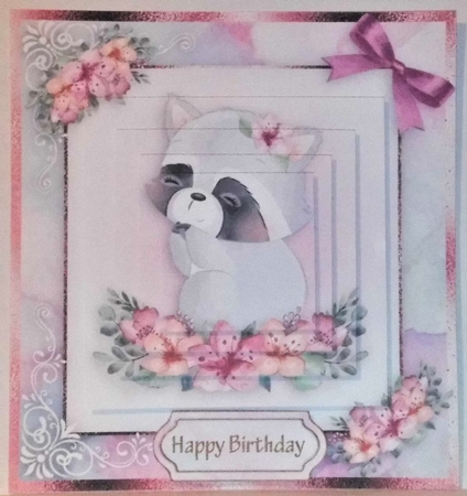 birthday card with cute flowers by Hazel Underwood