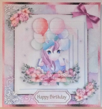 birthday card with cute flowers by Hazel Underwood