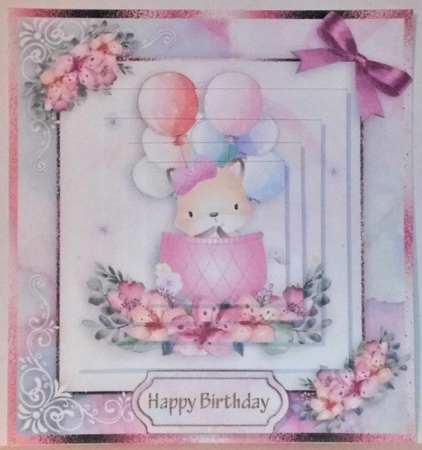 birthday card with cute flowers by Hazel Underwood