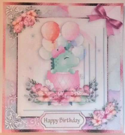 birthday card with cute flowers by Hazel Underwood