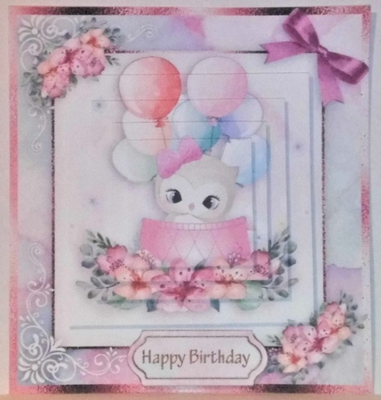 birthday card with cute flowers by Hazel Underwood