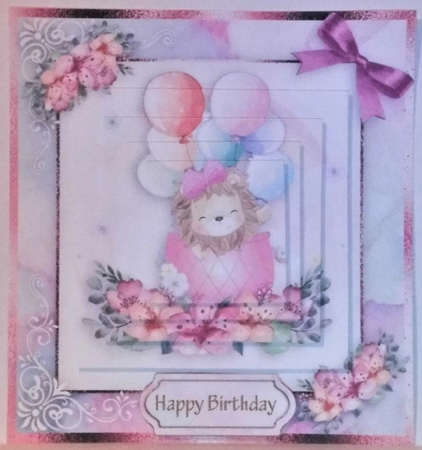 birthday card with cute flowers by Hazel Underwood