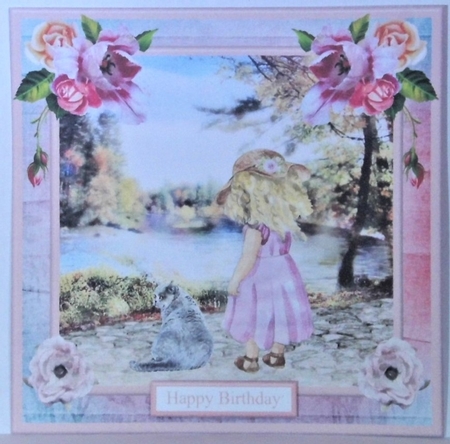 Girl & Kitty by the River Card Mini Kit & Decoupage by Hazel Underwood