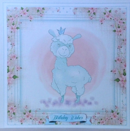 Beautiful Lama in a Flower frame by Hazel Underwood
