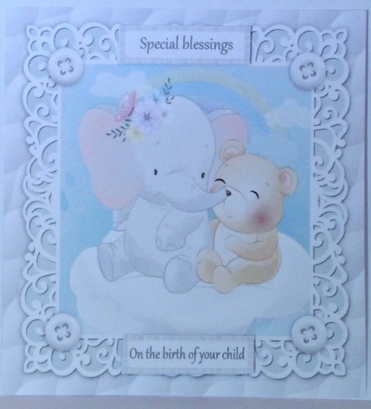 Gorgeous Elephant & Bear Unisex Baby 8x8 by Hazel Underwood