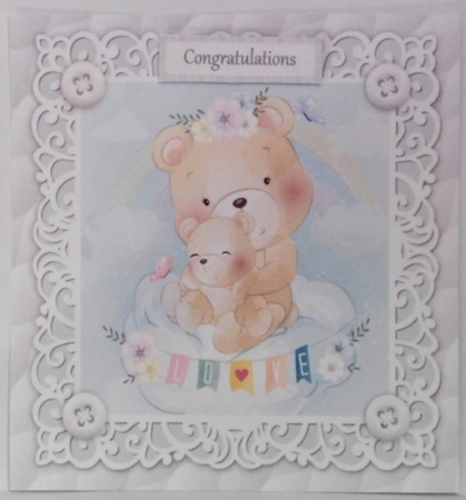 Gorgeous Bears Cuddling Unisex Baby 8x8 by Hazel Underwood