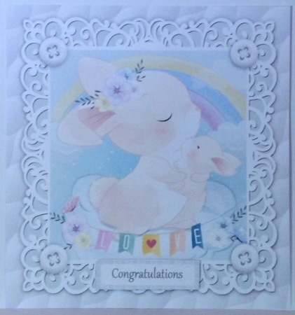 Gorgeous Rabbits Cuddling Unisex Baby 8x8 by Hazel Underwood