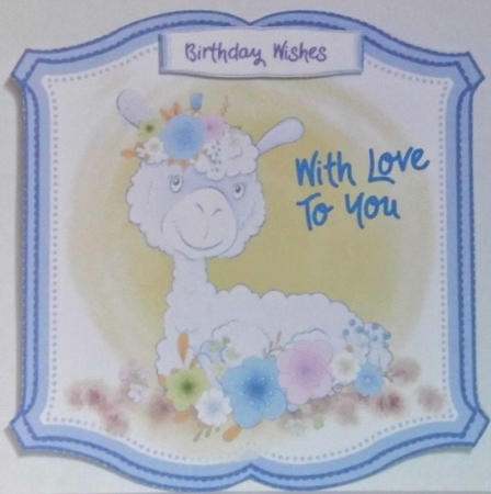 Cute Llama and Flowers 2 by Hazel Underwood