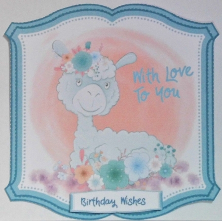 Cute Llama and Flowers 3 by Hazel Underwood