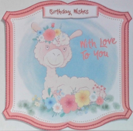 Cute Llama and Flowers 4 by Hazel Underwood
