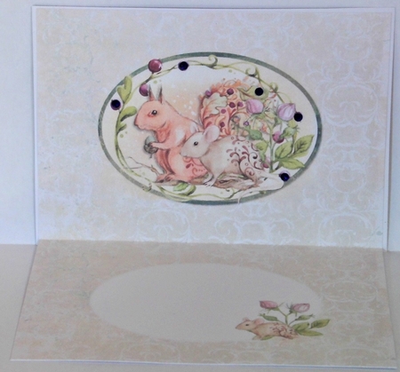 A5 Insert Squirrel/Mouse on Cream Background, Blank by Hazel Underwood