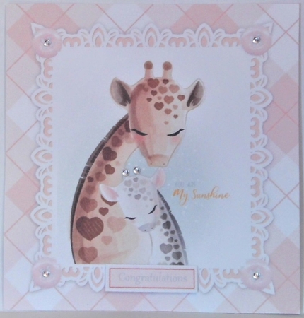 Gorgeous Baby Girl Giraffes  8x8 by Hazel Underwood