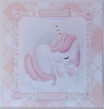 Gorgeous Baby Girl Unicorn Sleeping  8x8 by Hazel Underwood