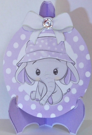 cute eles in sun hats with  polkadot plate and stands mini kit by Hazel Underwood