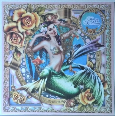 Mermaid And Roses 2 by Hazel Underwood