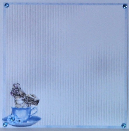 Matching insert for the design sheet - Blue Bunny in a Teacup by Hazel Underwood