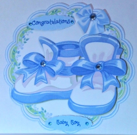 Blue Baby Booties by Hazel Underwood