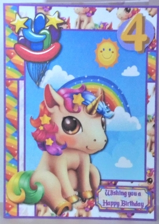 Rainbow and Unicorn A5 by Hazel Underwood