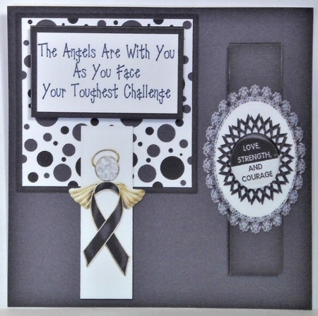 Cancer Support 6 Inch Square Toppers set 3 by Hazel Underwood