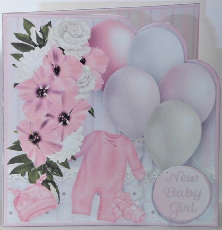 New Baby Girl - Balloons Card Mini Kit by Hazel Underwood
