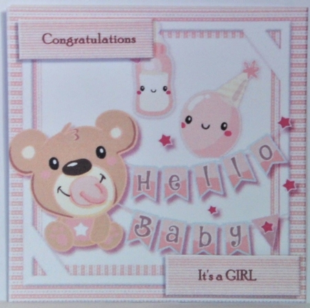 Cute  baby  GIRL  Topper & Insert by Hazel Underwood