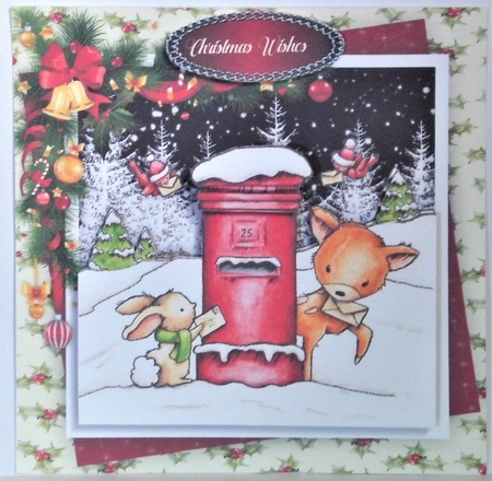 8x8 Mini Kit , Deer Santa  by Hazel Underwood