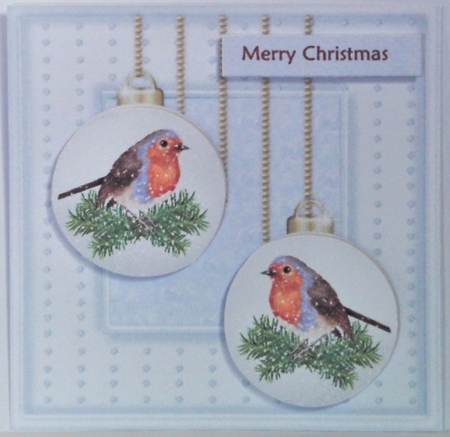 Cute Robin Christmas Bauble Topper & Insert by Hazel Underwood