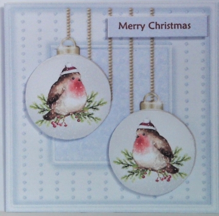 Cute Robin Christmas Bauble Topper & Insert  2 by Hazel Underwood