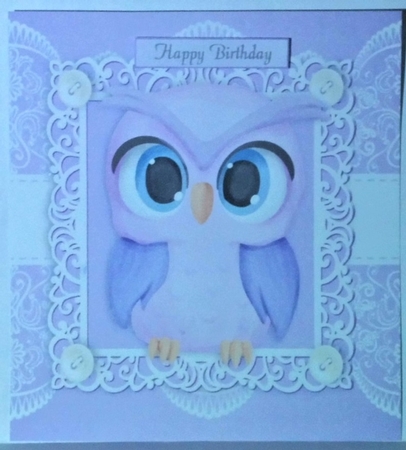 Gorgeous Purple Watercolour Owl  8x8 Mini Kit by Hazel Underwood