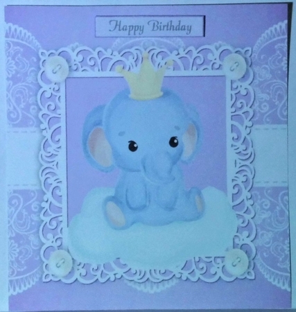 Gorgeous Purple Watercolour Elephant On A Cloud 8x8 Mini Kit by Hazel Underwood