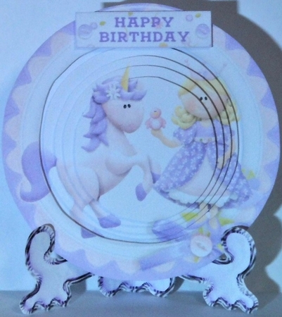 Princess unicorn plate card kit with matching envelope by Hazel Underwood