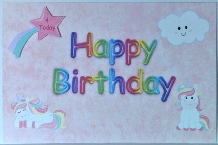Rainbow Happy Birthday ages 1 - 8 by Hazel Underwood